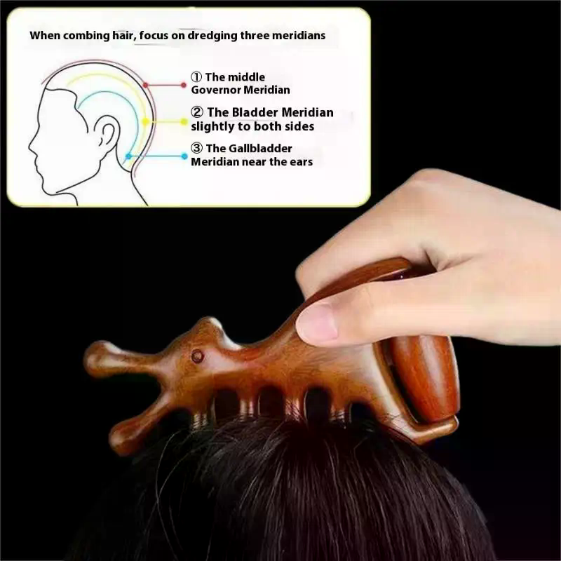 Hair Care Elseve - Деревянная массажная расческа для головы, меридиан,